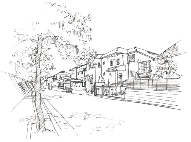 パースを手書きする方法